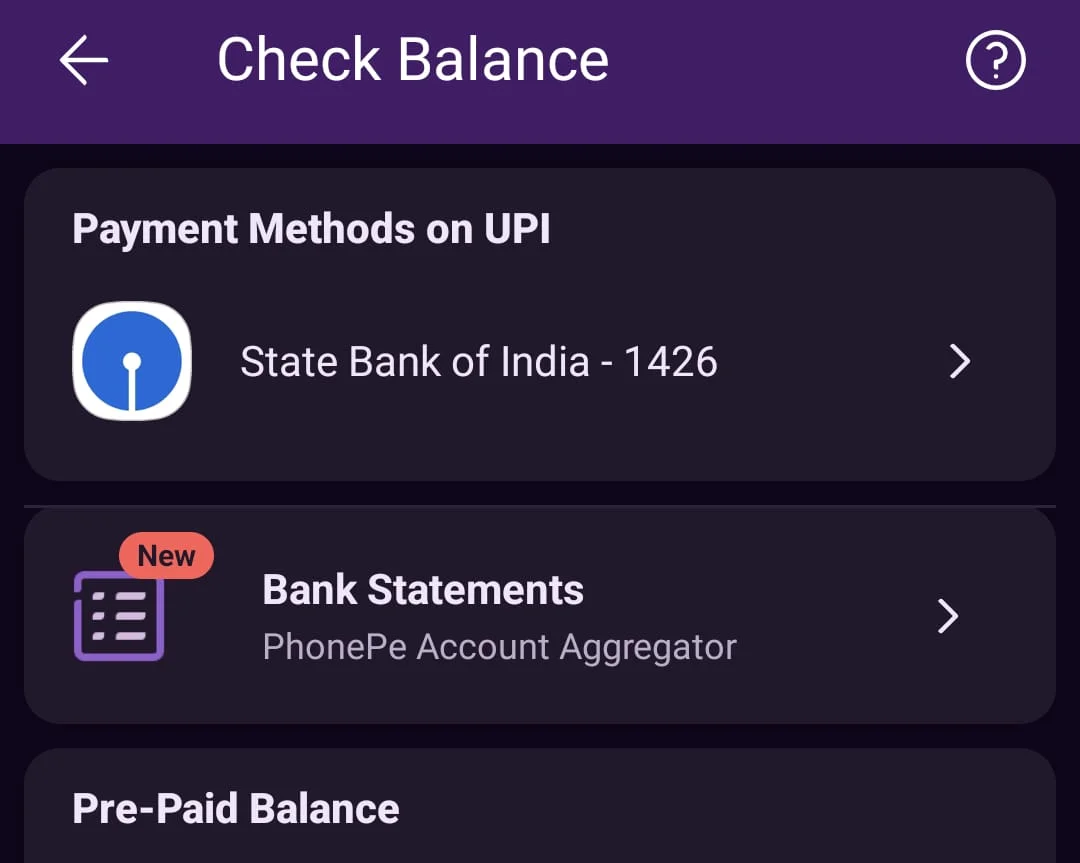 PhonePe वरून बँक स्टेटमेंट